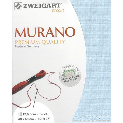 Zweigart Murano 32ct - Farbe 503 hellblau (Precut 48x68 cm)