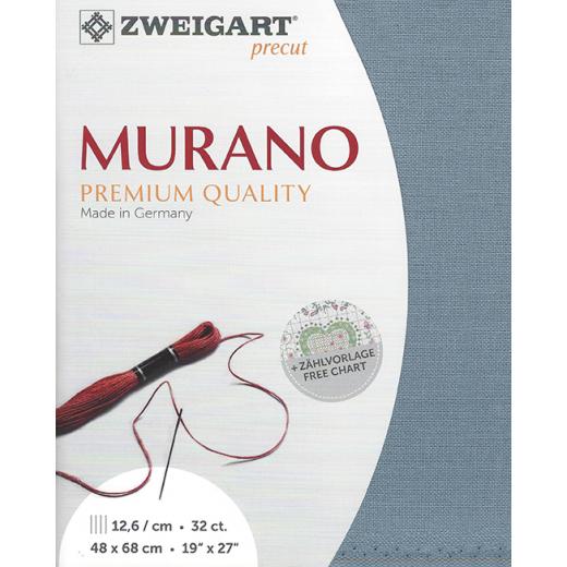 Zweigart Murano 32ct - Farbe 5106 mittelblau (Precut 48x68 cm)