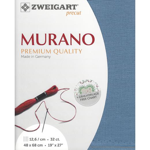 Zweigart Murano 32ct - Farbe 522 mittelblau (Precut 48x68 cm)