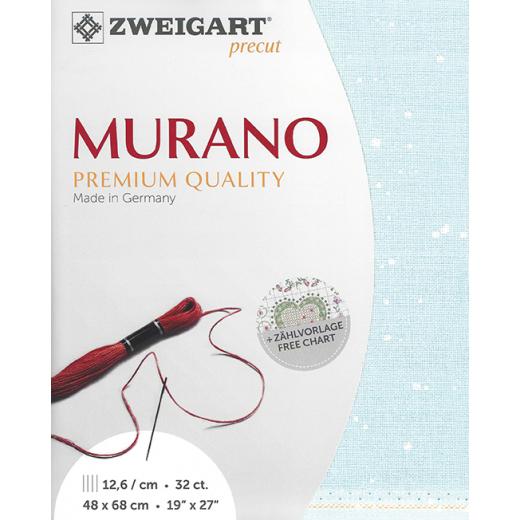 Zweigart Murano Precut 32ct - 48x68 cm Farbe 5429 Splash mint-weiß