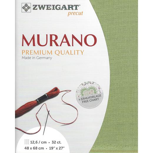 Zweigart Murano 32ct - Farbe 6016 moosgrün (Precut 48x68 cm)