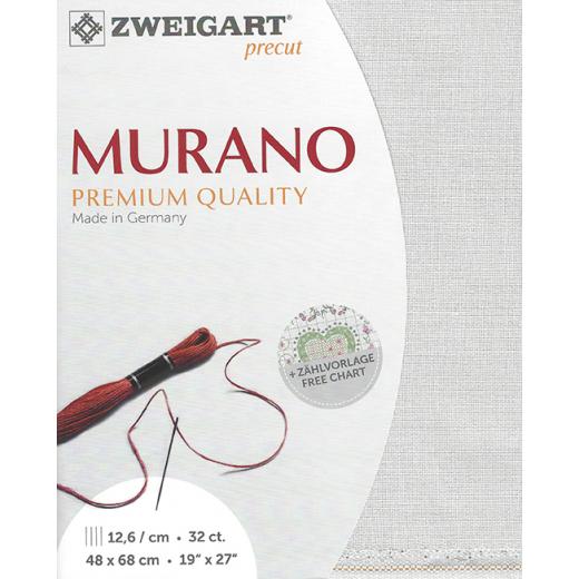 Zweigart Murano 32ct - Farbe 7011 zartgrau (Precut 48x68 cm)