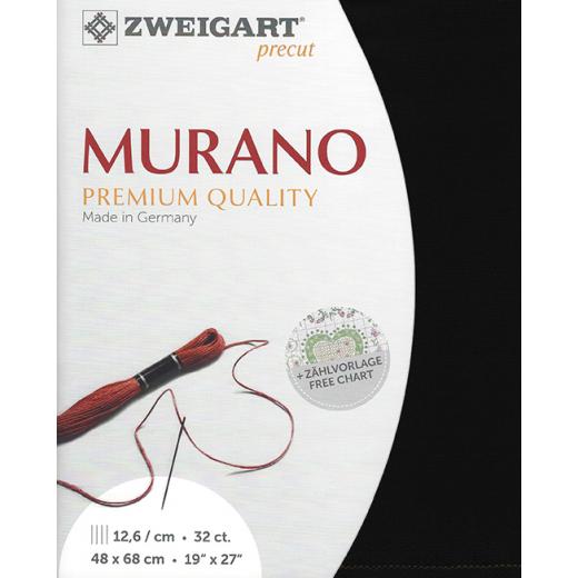 Zweigart Murano 32ct - Farbe 720 schwarz (Precut 48x68 cm)