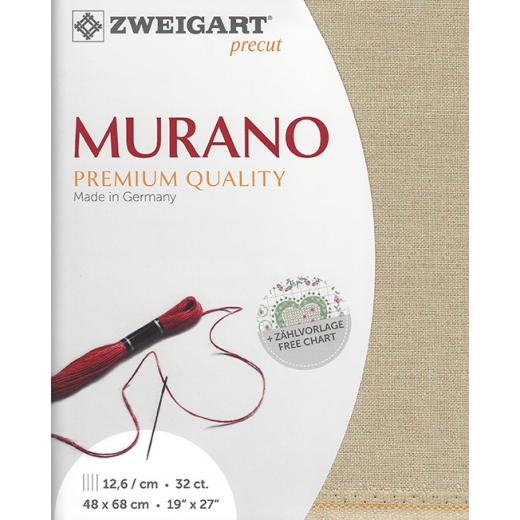 Zweigart Murano 32ct - Farbe 7211 natur-iriseé (Precut 48x68 cm)