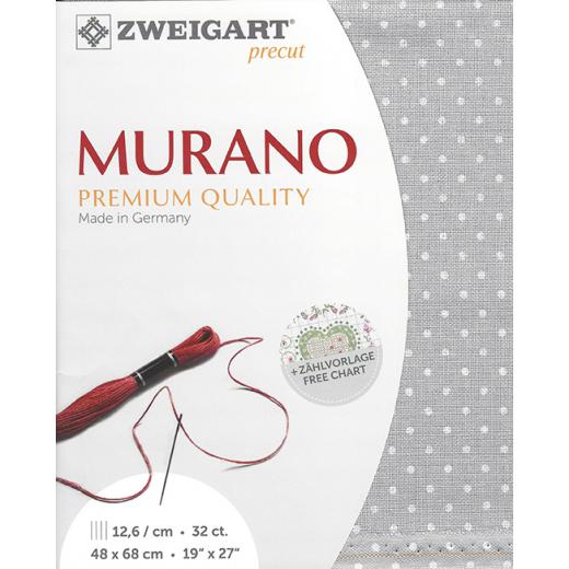 Zweigart Murano Precut 32ct - 48x68 cm Farbe 7349 Petit Point grau-weiß