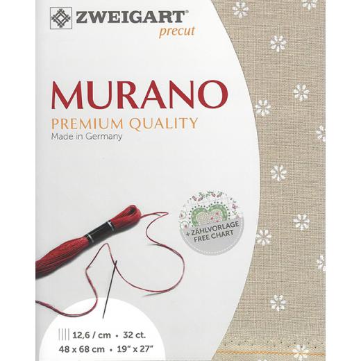 Zweigart Murano Precut 32ct - 48x68 cm Farbe 7399 Fleur natur-weiß