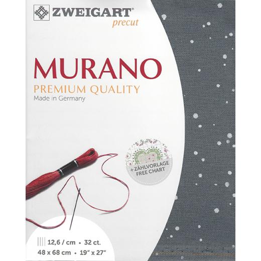 Zweigart Murano Precut 32ct - 48x68 cm Farbe 7419 Splash grau-weiß