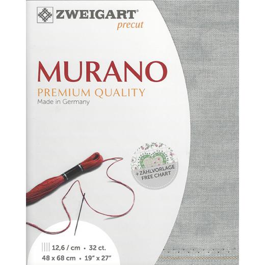 Zweigart Murano 32ct - Farbe 7729 Vintage grau (Precut 48x68 cm)