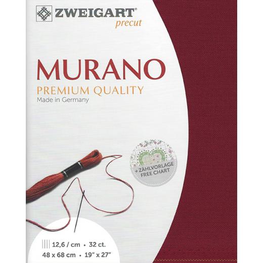 Zweigart Murano 32ct - Farbe 9060 burgund (Precut 48x68 cm)