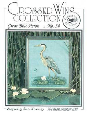 Stickvorlage Crossed Wing Collection - Great Blue Heron