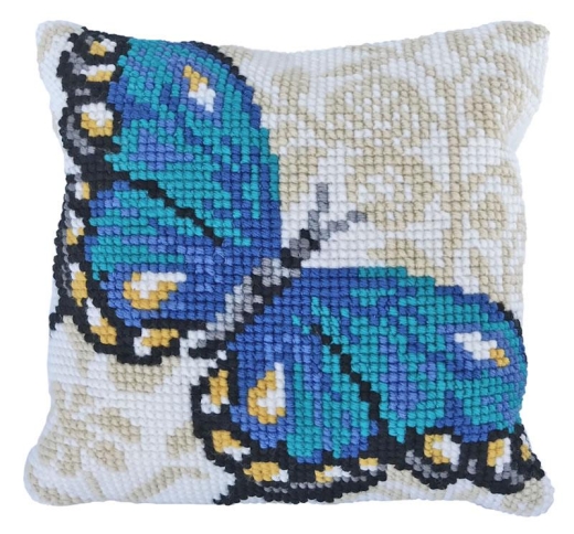 Needleart World - Kreuzstichkissen Blue Butterfly