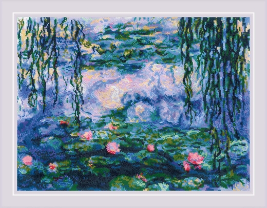 Riolis - Stickbild Water Lilies after C. Monets Painting