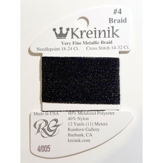 Kreinik Very Fine Braid #4 005 – Black