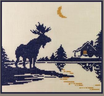 Stickvorlage The Stitchworks - Moose Silhouette 2