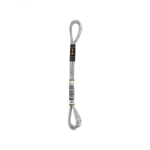 Anchor Lamé Metallstickgarn - Farbe 301 silber