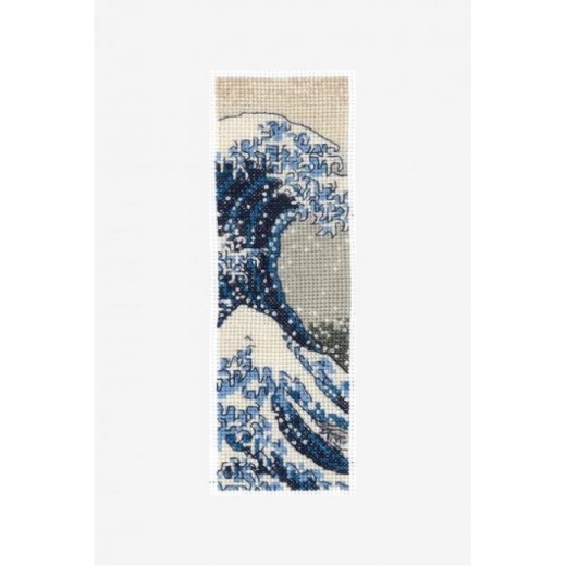 Stickpackung DMC - Lesezeichen Hokusai Die große Welle 5x16,5 cm
