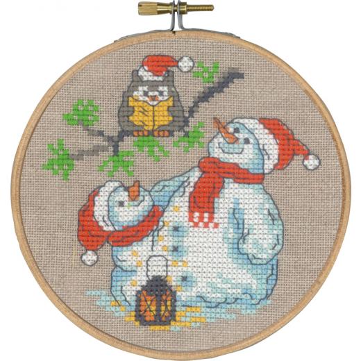 Permin of Copenhagen Stickpackung - Eule & Schneemann mit Stickring