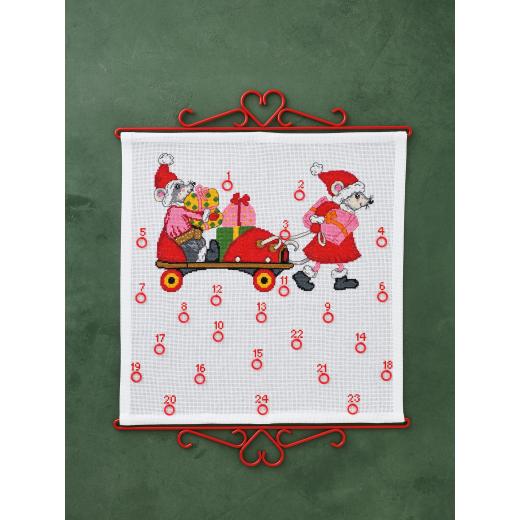 Permin of Copenhagen Stickpackung - Adventskalender Rollschuhmaus
