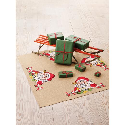 Permin of Copenhagen Stickpackung - Christbaumdecke Weihnachtsmann mit Maus