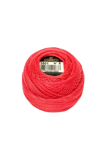 DMC Perlgarn Stärke 8 - 80 m – 3801 melone sehr dunkel