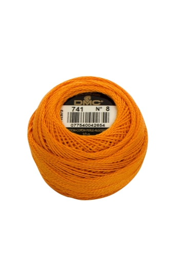 DMC Perlgarn Stärke 8 - 80 m – 741 mandarine mittel