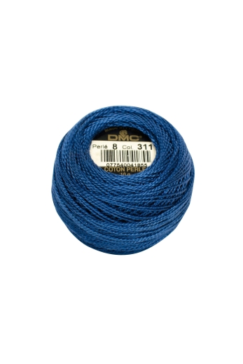 DMC Perlgarn Stärke 8 - 80 m – 311 blau mittel