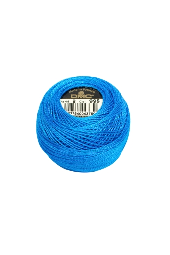 DMC Perlgarn Stärke 8 - 80 m – 995 elektrisch blau dunkel