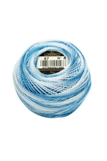 DMC Perlgarn Stärke 8 - 80 m – 67 babyblau multicolor