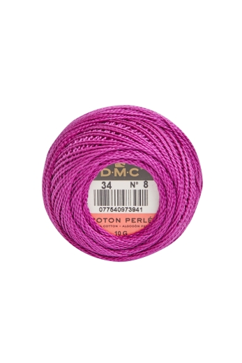 DMC Perlgarn Stärke 8 - 80 m – 34 fuchsie dunkel