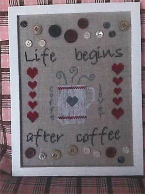 Stickvorlage Romys Creations - I Love Coffee