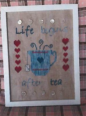 Stickvorlage Romys Creations - I Love Tea
