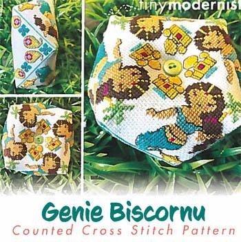 Stickvorlage Tiny Modernist Inc - Genie Biscornu