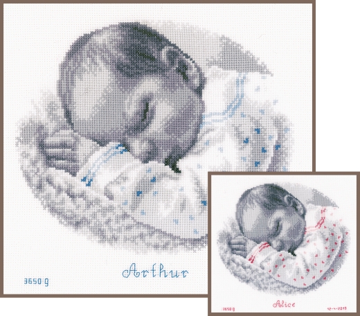 Vervaco Stickpackung - Geburtsbild Schlafendes Baby