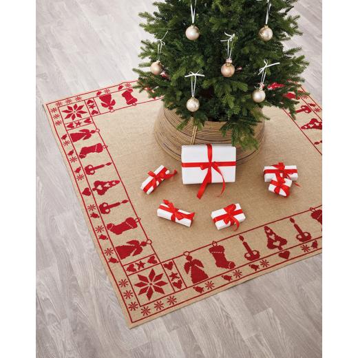 Christbaumdecke Rote Motive - Permin of Copenhagen (Stickpackung)