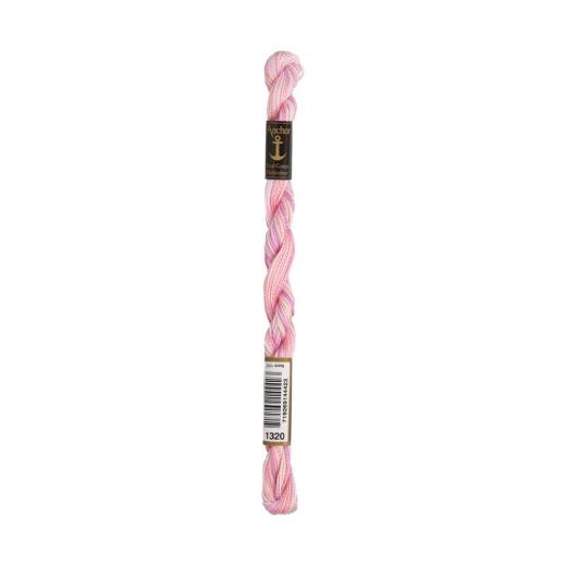 Anchor Perlgarn Stärke 5 - 5g Farbe 1320 rosa multicolor - 22m