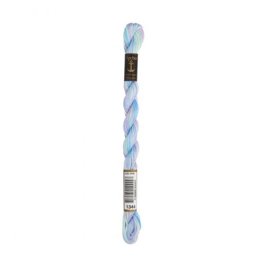 Anchor Perlgarn Stärke 5 - 5g Farbe 1344 bleu multicolor - 22m