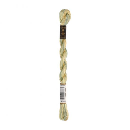 Anchor Perlgarn Stärke 5 - 5g Farbe 1353 grüngelb multicolor - 22m