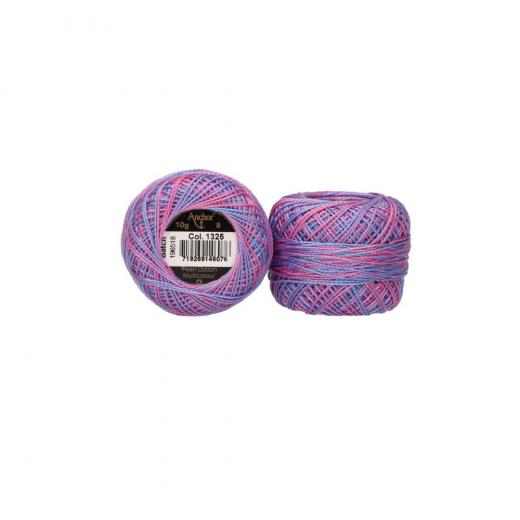 Anchor Perlgarn Stärke 8 - 10g Farbe 1325 lila multicolor - 82m