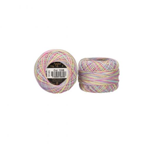 Anchor Perlgarn Stärke 8 - 10g Farbe 1335 pastell multicolor - 82m