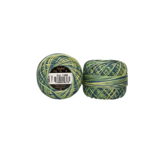 Anchor Perlgarn 8 - 10g Knäuel - 1355 blaugrün multicolor