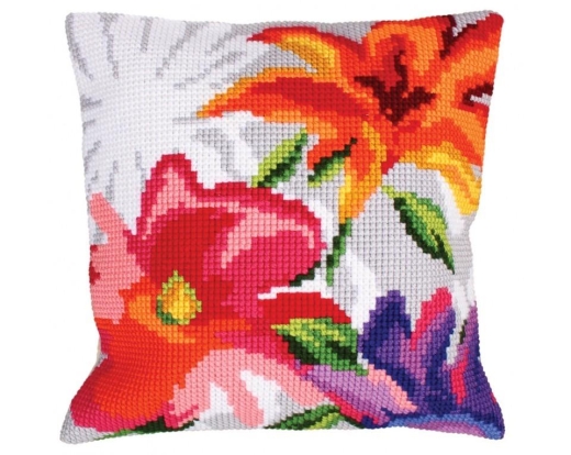 Stylish Flowers - Kreuzstichkissen Collection dArt