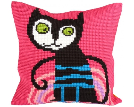Escaped Cat - Kreuzstichkissen Collection dArt