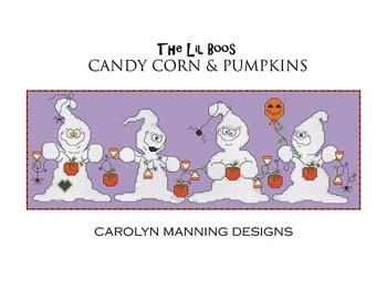 Stickvorlage CM Designs - Candy Corn & Pumpkins