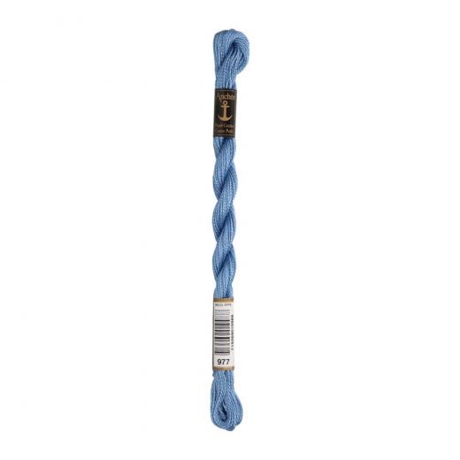 Anchor Perlgarn Stärke 5 - 5g Farbe 977 porzellanblau - 22m