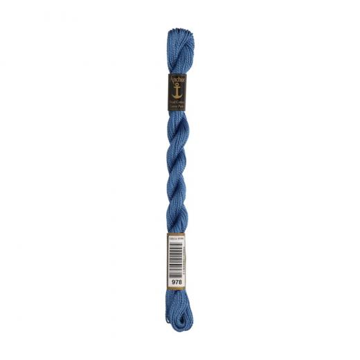 Anchor Perlgarn Stärke 5 - 5g Farbe 978 stahlblau - 22m