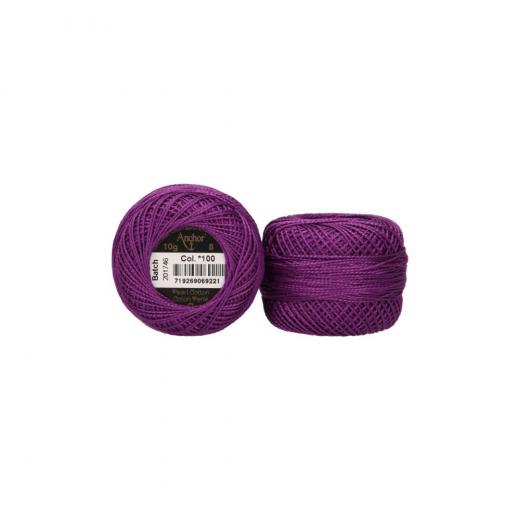 Anchor Perlgarn Stärke 8 - 10g Farbe 100 amethyst - 82m