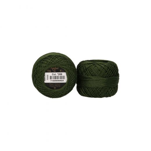 Anchor Perlgarn Stärke 8 - 10g - 269 wacholder dunkel
