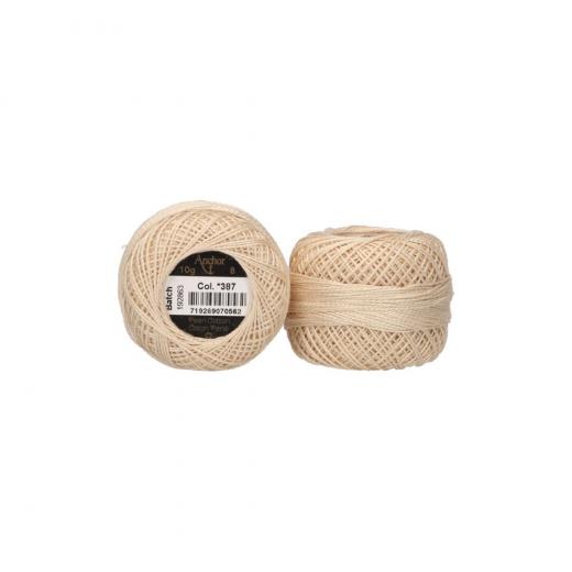 Anchor Perlgarn Stärke 8 - 10g Farbe 387 creme - 82m