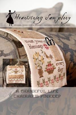Thankful Life Chairarm Pinkeep - Heartstring Samplery (Stickvorlage)