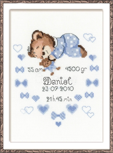 Riolis - Stickbild Boys Birth Announcement